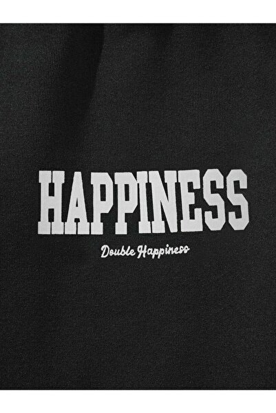 Mythologie Happiness Sweatpants Jogger - Black Printed Elastic Leg High Waist