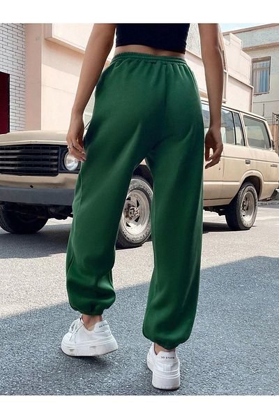 Mythologie Ψηλόμεσο ελαστικό πόδι Atlanta Georgia Jogger Sweatpants - Nefti Green Printed Winter