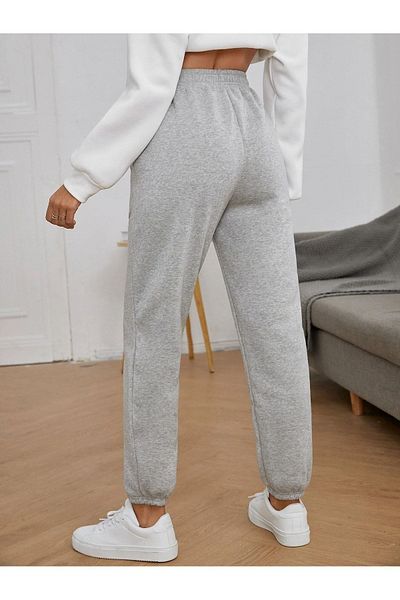 Mythologie Feelings Sweatpants Jogger - Γκρι εμπριμέ λαστιχένιο πόδι ψηλόμεσο χειμώνα