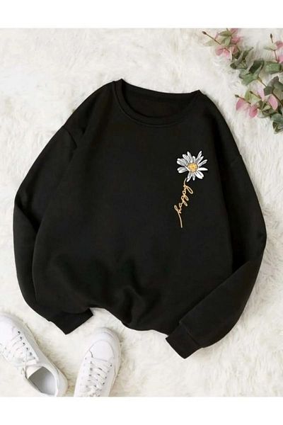 DAXİS Sportwear Company Printed Crew Neck Large Size Sweatshirt