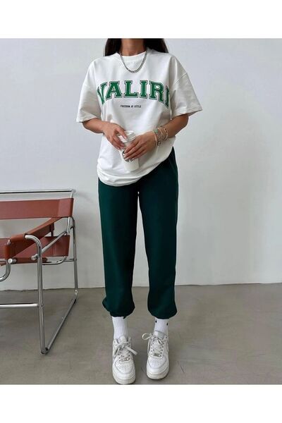 Mythologie Valiri T-shirt Sweatpants Jogger - White Nefti Printed Sweatpants Set Oversize Crew Neck