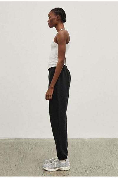 Mythologie Basic Straight Sweatpants Jogger - Μαύρο λαστιχένιο πόδι ψηλόμεσο χειμώνα