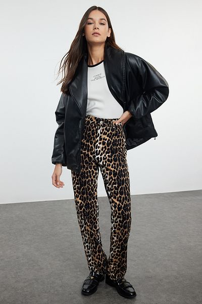 Trendyol Collection Faux Leather Black Coat - Regular Fit TWOAW25MO00138