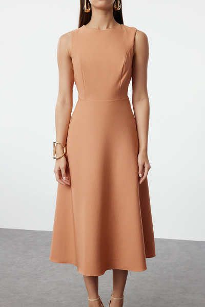 Trendyol Collection Orange A-Line Bow Detail Stylish Evening Dress Tprss24El00275