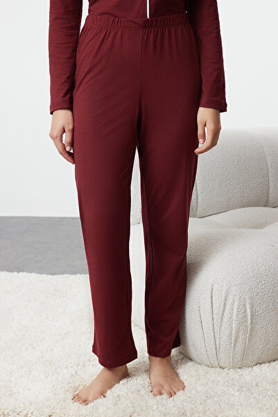 Kolekcia Trendyol Súprava pyžama z červenej bavlny s potlačou Panda - THMAW21PT0245