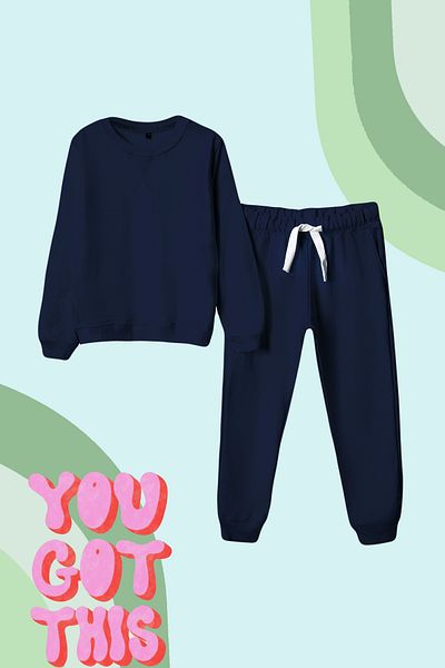 TRENDYOLKIDS Сезонний тонкий костюм для дівчинки темно-синій TKDAW25AU00016