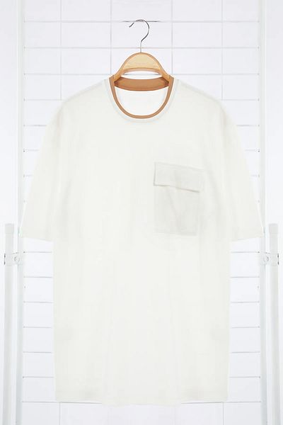 Edit by Trendyol Men's Knitted T-Shirt - Ecru Regular Fit Tedaw25Ts00002