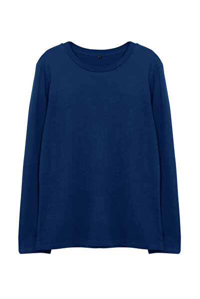 Trendyol Collection 100% bavlna Navy Blue Slim Fit tričko - TMNAW25TS00005