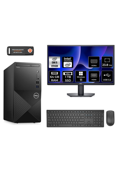 Dell VOSTRO 3910 AE3910S148 i5 12400 64GB RAM 1TB SSD 23.8" W11P MASAÜSTÜ BİL...