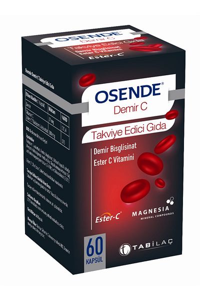 Osende 60 Capsules Iron Food Supplement Containing Vitamin C and C