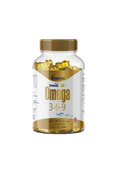 GreenStore زيت السمك النرويجي Umbrella Plus Omega 3-6-9، 1300 ملجم، 200 كبسولة