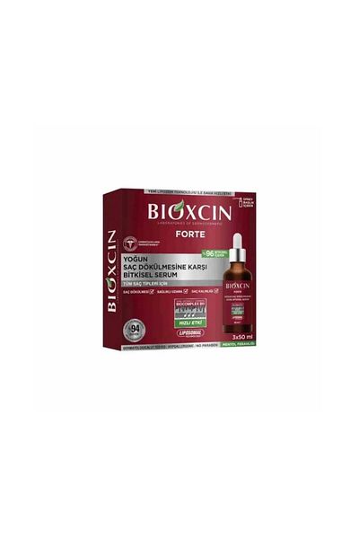 Bioxcin Forte 3 Pack Intensive Hair Serum - Anti-Hair Loss, Herbal, 50 Ml