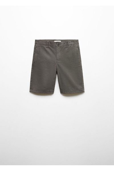 MANGO Kids Schmal geschnittene Chino-Baumwoll-Bermudashorts
