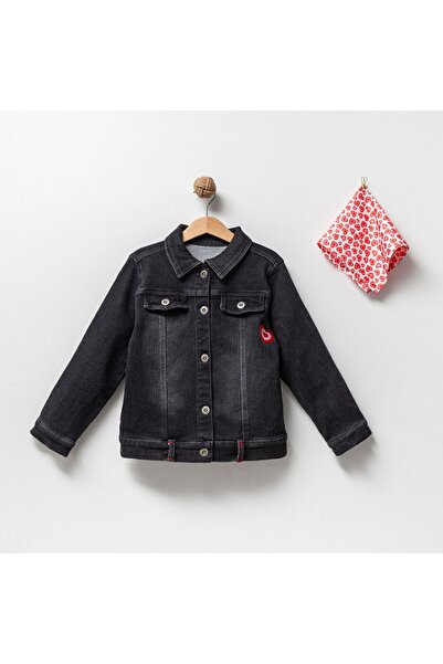 Overdo Girl's Bandana Back Rabbit Printed Cotton Jeans Jacket