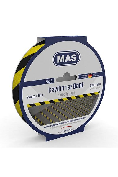 Mas Yellow and Black 25mmx15m Anti-Slip Tape