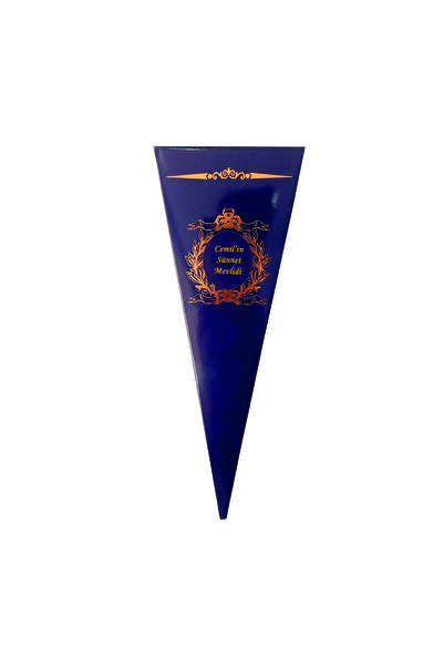 Mila Kurabiyka Mevlüt Külah Lokumluk Şekerlik Kutusu Gold Yaldızlı Lacivert S...