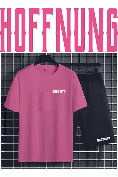 HOFFNUNG Full Shorts Printed Brooklyn T-Shirt Shorts Bottom Top Double Set