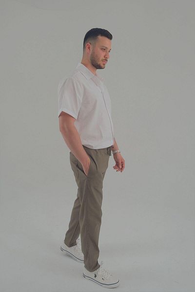 ASG TEKSTİL Ανδρικό παντελόνι Jogger Khaki Slim Fit