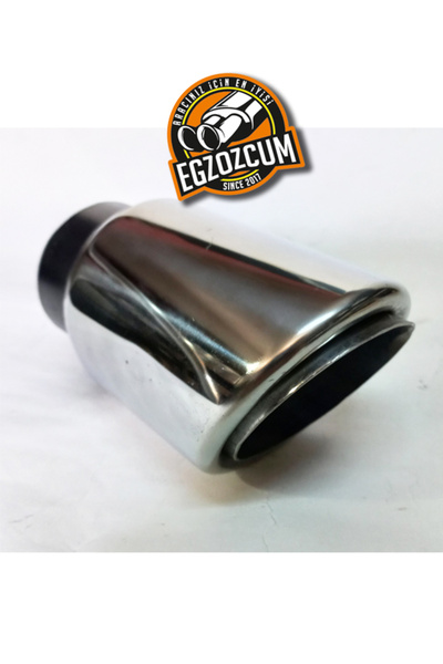 EGZOZCUM 76 Mm Paslanmaz Krom Önü Kesik İçi Borulu Yuvarlak Egzoz Ucu - Dayan...
