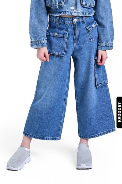 Escabel Wide Leg Cargo Pocket High Waisted Girl's Trousers 5-14 Years 2452