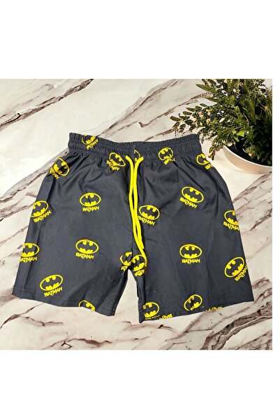 SEDİRLİ Batman Çocuk Deniz Şortu Batman Baskılı Bel Bağlamalı Mayo Şort