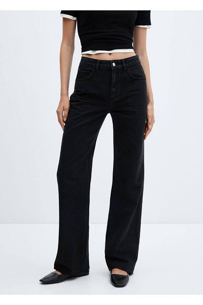 MANGO Woman Wideleg mid waist jeans