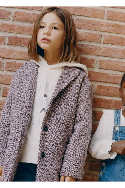 MANGO Kids Jachetă Burgundy Pentru Copii