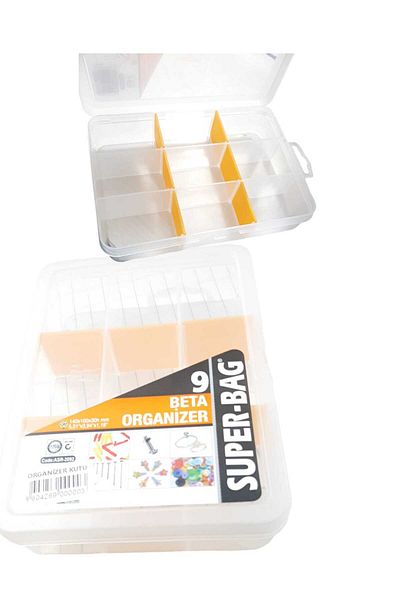 ÇEÇEN HOME 9 Compartments - Beta Organizer Box with Lid, Multi-purpose