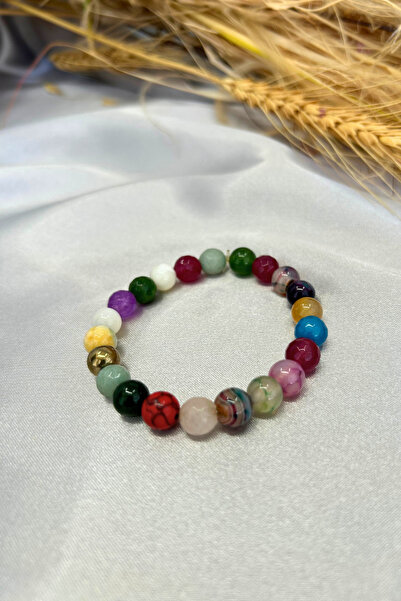 Suerte Accessories Amazonite Strawberry Quartz Morganite - Jade Handmade Bracelet, Coral Citrine Onyx Agate Apatite