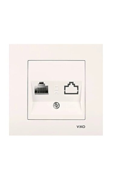 VİKO Krem Renk Karre Tekli Nümeris ( Telefon) Priz Çerçeve Dahildir 1 Adet