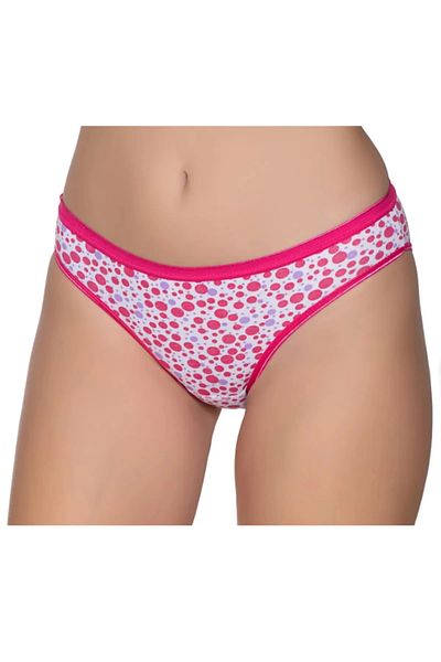 PİERLES Pachet de 6 chiloți bikini colorați din lycra cu modele geometrice pentru femei