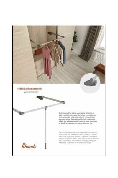 Hands Wardrobe Clothes Hanger Lift Lift 43500 Gray 15 Kg