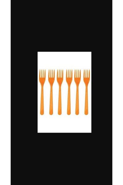 PartAntalya 25 Pieces Orange Colored Hard Durable Plastic Forks - Birthday Party Presentation for Luxury Use