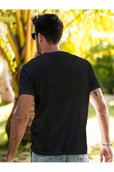Mythologie T-Shirt με λογότυπο Mountain - Μαύρο εμπριμέ κοντό μανίκι με λαιμόκοψη