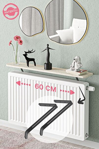 lefty Montajsız Petek Üstü Uçan Raf Dresuar Kalorifer Peteği Rafı Kitaplık 60...