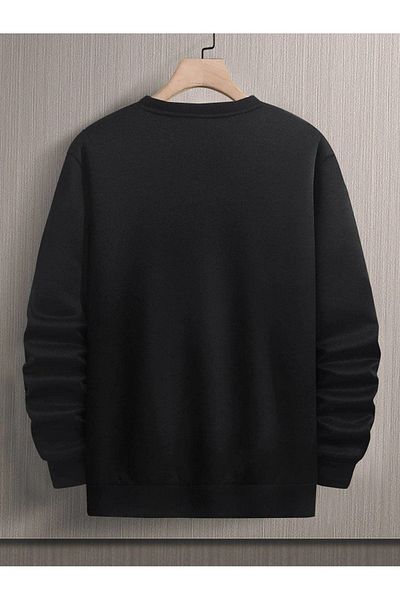 MODARİCH Φούτερ Creazionedi Adamo - Μαύρη στάμπα Oversize Ribbed Crew Neck