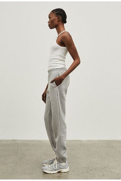Mythologie Basic Straight Sweatpants Jogger - Γκρι λαστιχένιο πόδι ψηλόμεσο χειμώνα