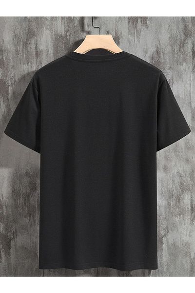 Mythologie Μπλουζάκι The Worlds - Μαύρο, εμπριμέ, Oversize, Crew Neck, Κοντό μανίκι