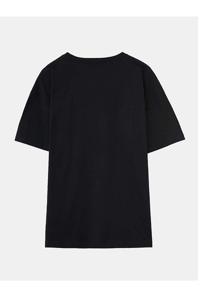 Mythologie Μπλουζάκι Blood Coffee - Μαύρο, εμπριμέ, Oversize, Crew Neck, Κοντό μανίκι