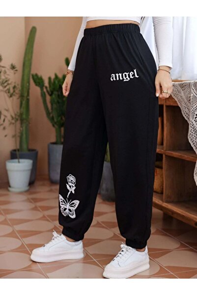 Mythologie Φούτερ Angel Jogger με στάμπα - Μαύρο ελαστικό πόδι ψηλόμεσο