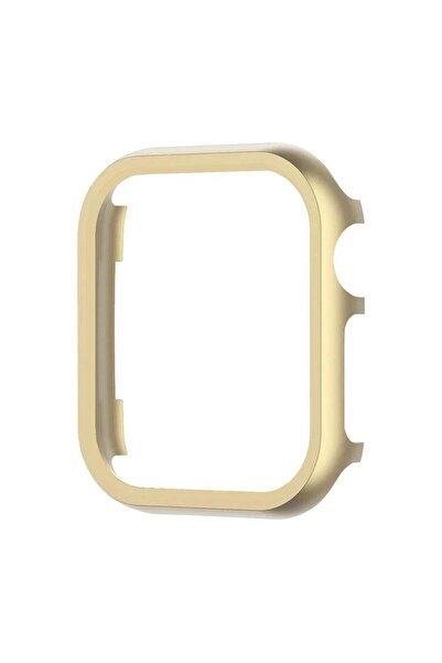 Quse Apple Watch Seri Se-6-5-4 40mm Uyumlu Alüminyum Metal Kasa Koruyucu Gold