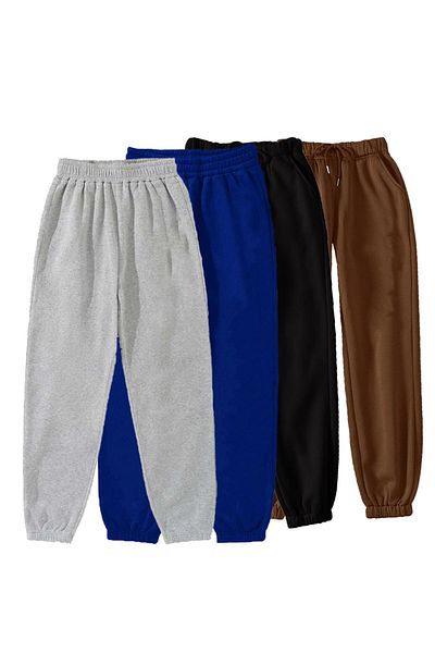 Mythologie Basic 4-pack Jogger Sweatpants-γκρι Saks Μπλε μαύρα και καφέ πόδια από καουτσούκ