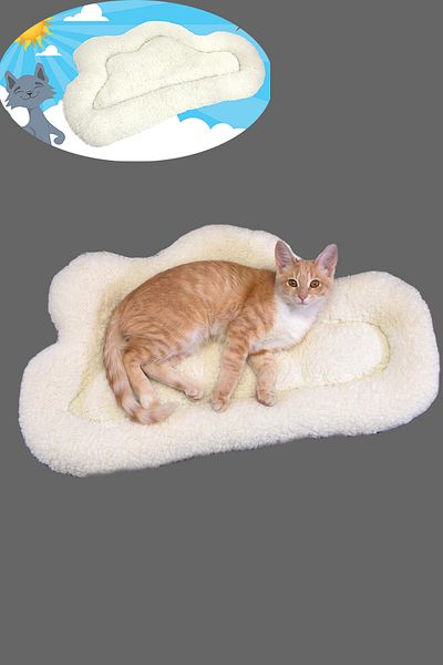 Nurnivus White Plush Cloud - Soft Cat Bed, Pet Pufidik Welsoft Cushion