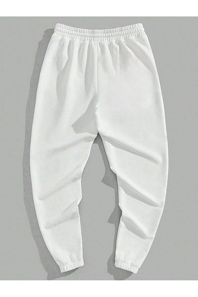 Mythologie Howdeep Sweatpants Jogger - Λευκό εμπριμέ ελαστικό πόδι ψηλόμεσο χειμώνα