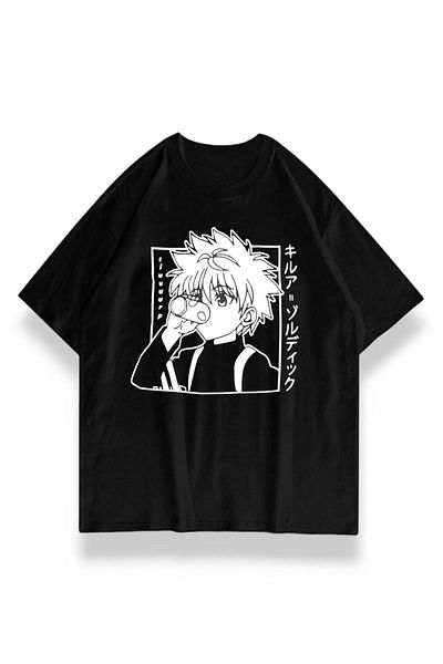 Mythologie Anime Boy T-Shirt - Μαύρο εμπριμέ κοντό μανίκι με λαιμόκοψη