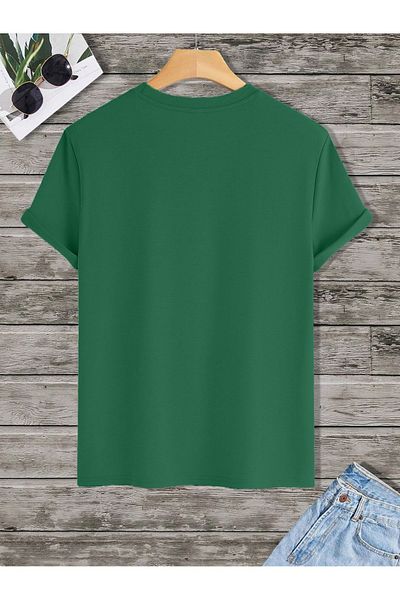 Mythologie Anchor Logo T-Shirt - Nefti Green Printed Oversize Crew Neck Short Sleeve