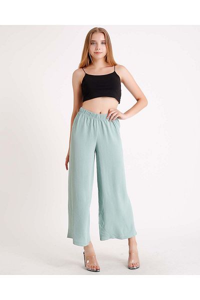 moda bizimle Black Aerobin Women's Trousers - Wide Leg and Comfortable Cut