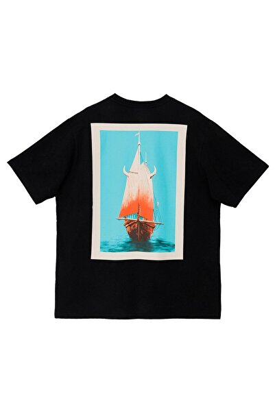 Nors Μαύρο μπλουζάκι Sailing Ship Oversize