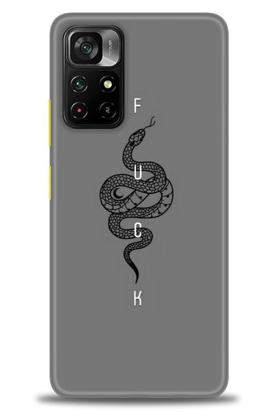 Sitrin Aksesuar حافظة هاتف Xiaomi Redmi Note 11 Pro Plus مطبوعة بدقة HD - أسود ثعبان