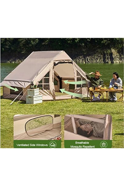 EFSANE KAMP Şişme Kamp Çadırı  3x2 mt  Barlı Pompa 8-10 Kişilik
